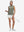 Front full body shot of model wearing white women's high waist 2 in 1 quick dry shorts with 7 pockets