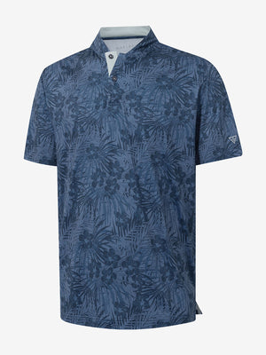 Stretch Printed Collarless Henley Golf Shirts