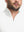 Front view from nose to chest of model wearing white waffle texture 1/4 zip pullover