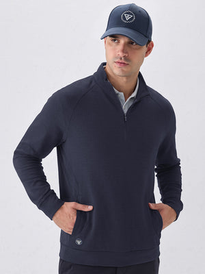 Heather Textured Quarter Zip Pullover