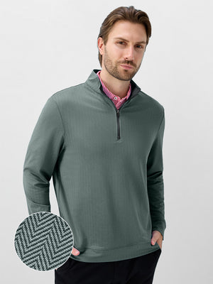 Herringbone Jacquard 1/4 Zip Pullover