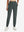 Front lower body shot of model wearing dark grey women's lightweight athletic sweatpants