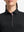 Front shot from nose to chest of model wearing black women's 5 buttons collared polo shirts