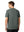 Back upper body view in grey of men's short sleeve slim fit roma knit t-shirt.