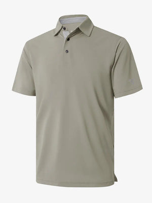 3D view showcasing DARK KHAKI Ventilated Pique Performance Polo design