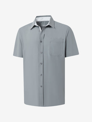 3d rendering of grey cool print plain button up shirts