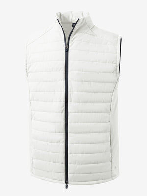 Lightweight Water Resistant Puffer Vest in white, 3D product view