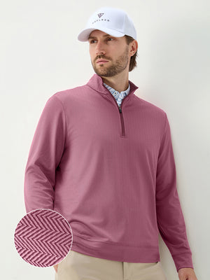 Herringbone Jacquard 1/4 Zip Pullover