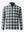 Front 3D view of Full print lightweight quarter zip pullover in retro grey plaid with vivid pattern