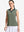 Front upper body shot of model wearing mossy stone women's collared v neck quick dry tank tops