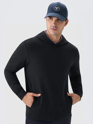 Texture Pullover Hoodie with Pockets