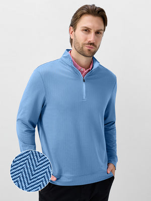 Herringbone Jacquard 1/4 Zip Pullover