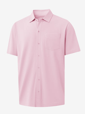 3D rendering of pink cotton blend plain shirt.
