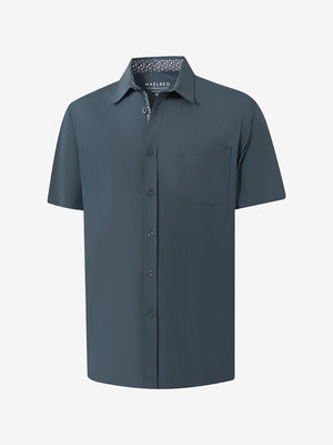3d rendering of dark grey cool print plain button up shirts