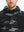 Collar detail from nose to chest, showing texture and zipper finish of the Black Camo fleece top.