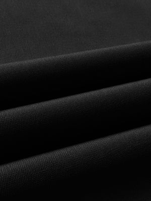 Close-up of soft knit fabric texture, showing fine weaving details, men's short sleeve slim fit roma knit t-shirt in black