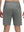 Back lower body shot of model wearing iron grey 4 way stretch breathable workout athletic shorts