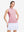 Front upper body shot of model wearing lavender women's moisture-wicking mock neck sleeveless golf tops