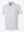 Front half-body shot of model wearing the white polka dots 4 way stretch print collared polo shirt for a casual sporty look