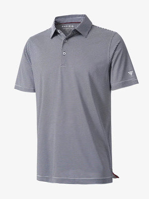 Performance Cooling Polo – 3D product view in Navy Stripe for kids