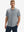 Front upper body shot of model wearing grey cool print plain button up shirts