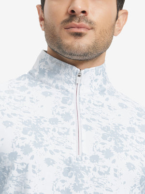 Jersey ligero con estampado completo y cremallera corta