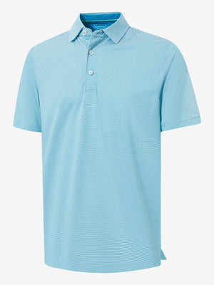 3d render of blue white comfy breathable pin-stripe texture golf polos