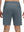 Back lower body shot of model wearing grey blue 4 way stretch breathable workout athletic shorts