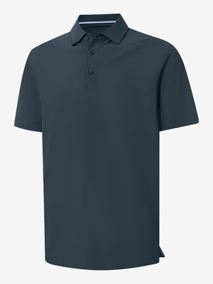 3d rendering of dark grey dry fit waffle textured collared golf shirts