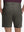 Back lower body shot of model wearing tea brown flat front hybrid golf shorts