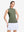 Front upper body shot of model wearing mossy stone women's moisture-wicking mock neck sleeveless golf tops