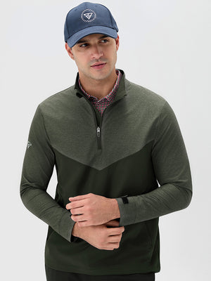 Color Block Moisture Wicking Half Zip Pullover