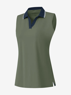 3d rendering of mossy stone women's collared v neck quick dry tank tops