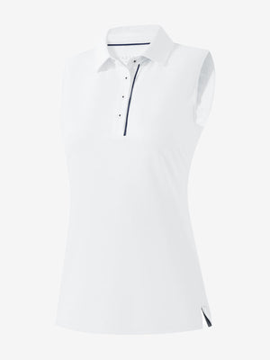 3d rendering of white women's 4 buttons golf polo shirts