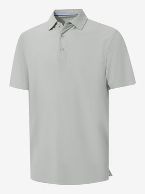 3d rendering of silver grey dry fit waffle textured collared golf shirts
