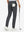 Back lower body shot of model wearing dark grey stretch cotton blend slim fit golf trousers 5 pockets
