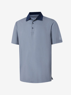 3D render of dark blue diamond premium ribbed collar print polo shirts