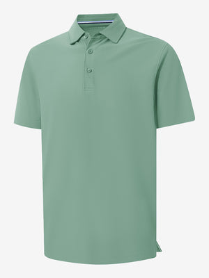 3d rendering of green grey dry fit waffle textured collared golf shirts