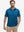 Front upper body shot of model wearing blue cool print plain button up shirts