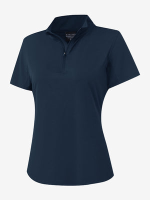3d rendering of navy women's breathable 1/4 zip pullover golf shirts