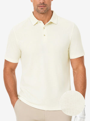 Nylon Blend Casual Jacquard Polo Shirts
