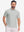Front upper body shot of model wearing silver grey dry fit waffle textured collared golf shirts