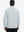 Back upper body view of the misty grey lightweight golf pullover, model turns head slightly with ease.