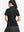 Back upper body shot of model wearing black women's breathable 1/4 zip pullover golf shirts