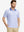 Front upper body shot of model wearing pink purple diamond premium ribbed collar print polo shirts