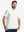 Front upper body shot of model wearing white waffle texture 1/4 zip pullover