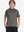 Front half-body shot of youth in black stripe performance cooling polo, highlighting design and fit