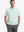 Model in Aqua Blue Yellow Stripe Performance Stripe Golf Shirt – front half-body pose