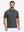 Front half body shot of model wearing light and dark grey comfy breathable pin-stripe texture golf polos