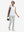 Front full body shot of model wearing silver gray women's lightweight athletic sweatpants